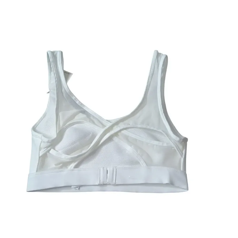 Offline by Aerie Goals Mesh Cross Back Maximum Support Sports Bra in White SZ S